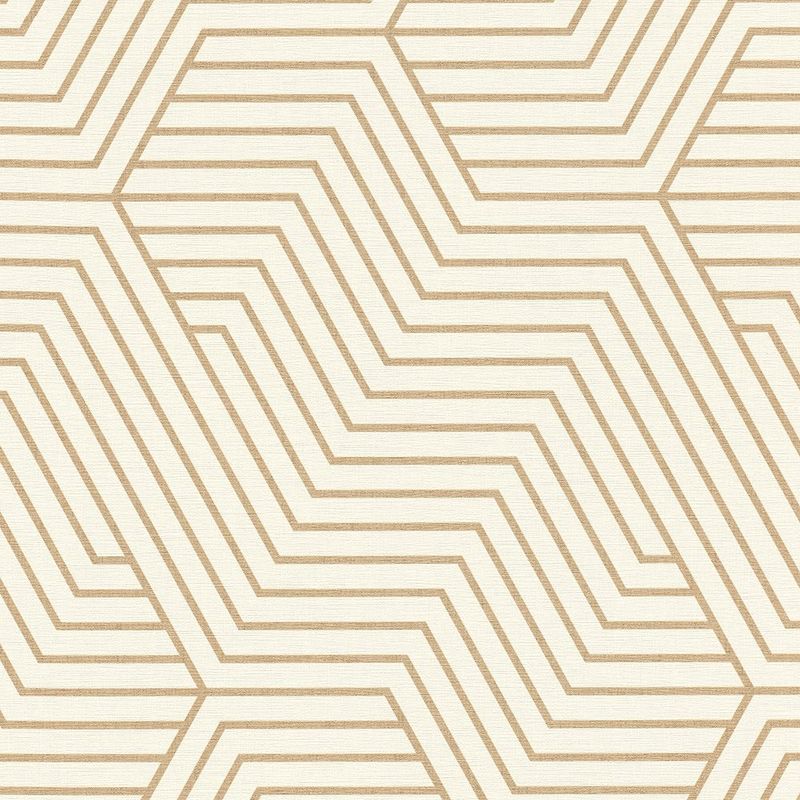 Papel Tapiz Decorativo Maze Diseño Geométrico de 0.53 X 10.05 m Blanco