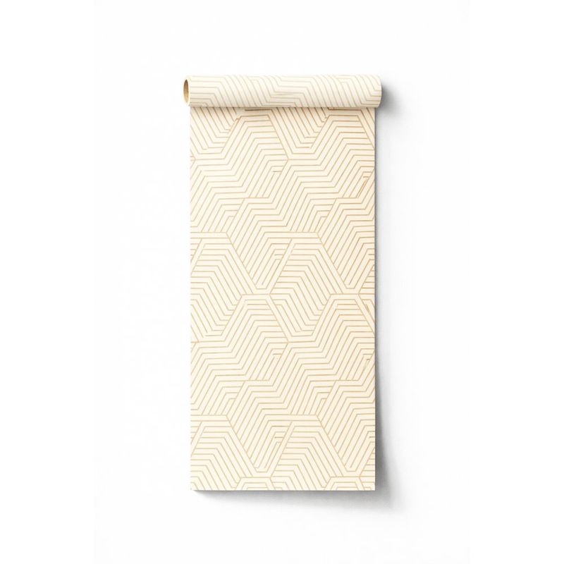 Papel Tapiz Decorativo Maze Diseño Geométrico de 0.53 X 10.05 m Blanco
