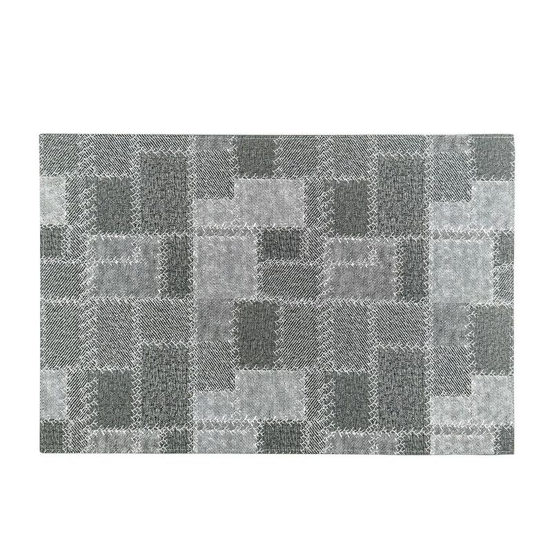 Individual Rectangular para Mesa Diseño Cuadros de 30 x 43 cm Color Gris