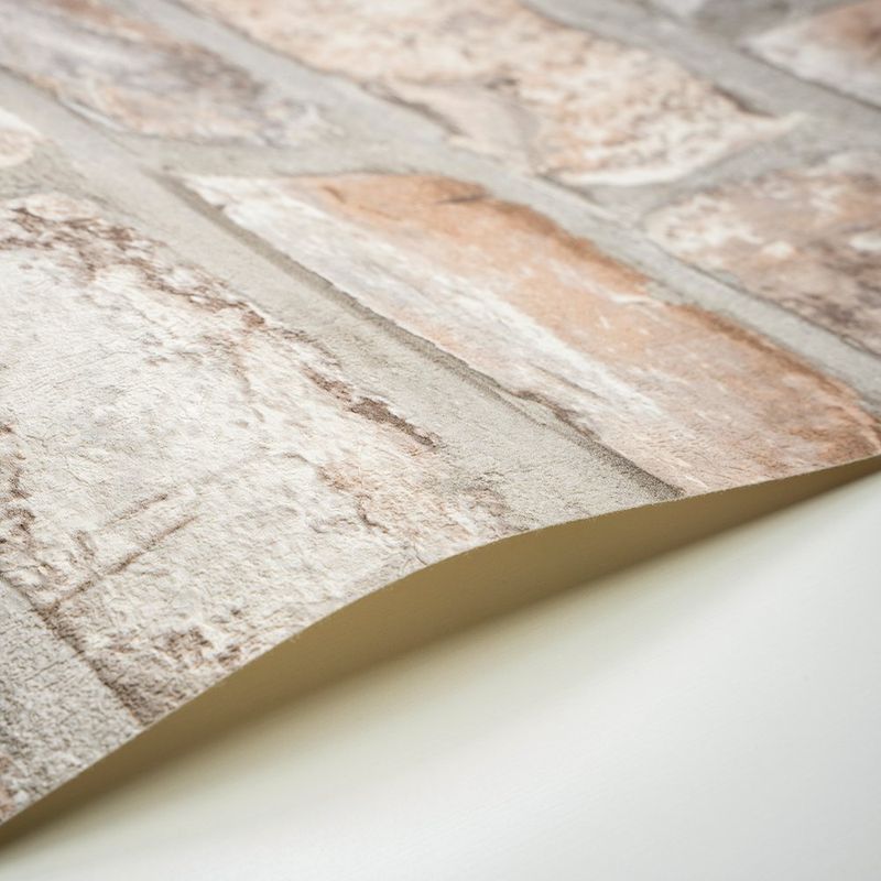 Papel Tapiz Decorativo Diseño Pared Piedra de 0.53 x 10.05 m Color Beige