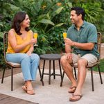 Set de Mesa y Sillas Kathy Tipo Bistro Color Café