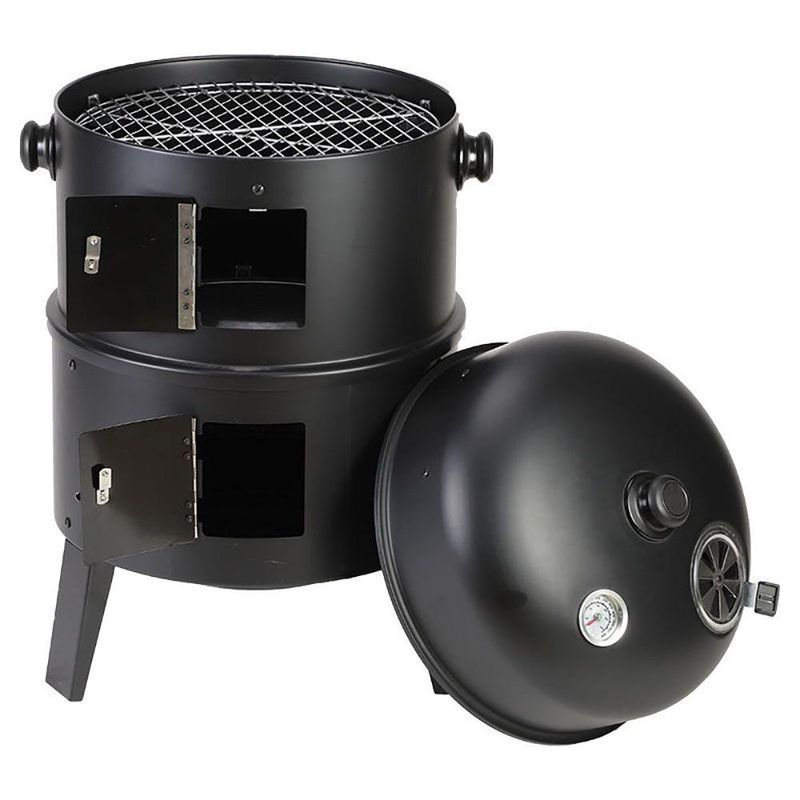 Ahumador Vertical a Carbón 16 Plg con Doble Cámara