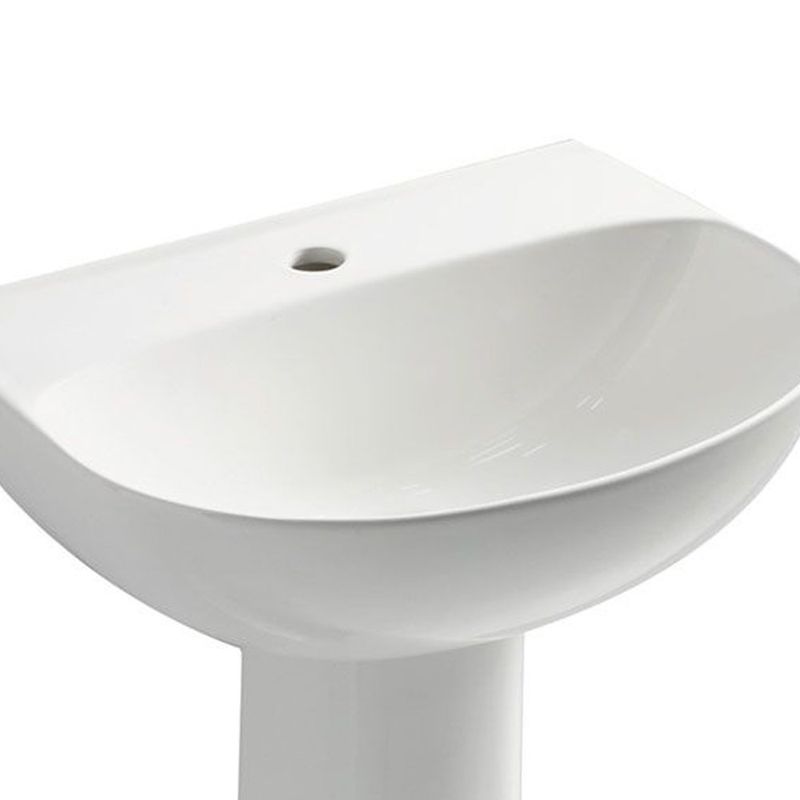 Lavamanos con Pedestal Manantial Cerámico Color Blanco