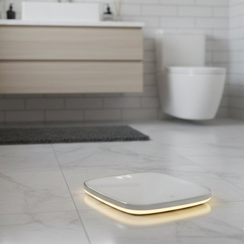 Báscula Digital HoMedics Glo Blanca con Iluminación Ambiental