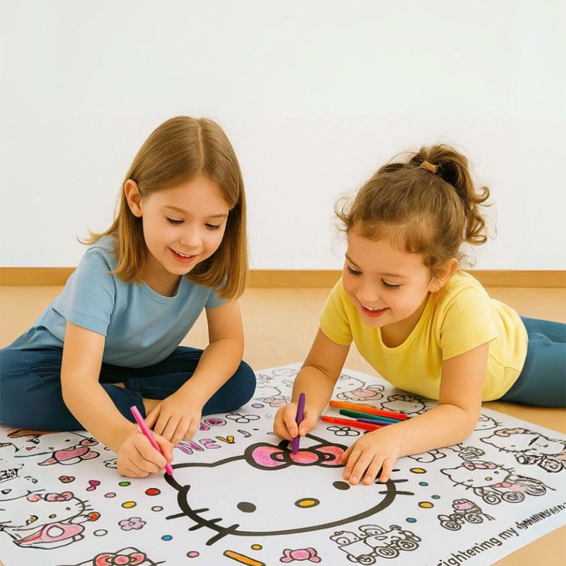 Hello Kitty Tapete para Colorear con Marcadores Lavables