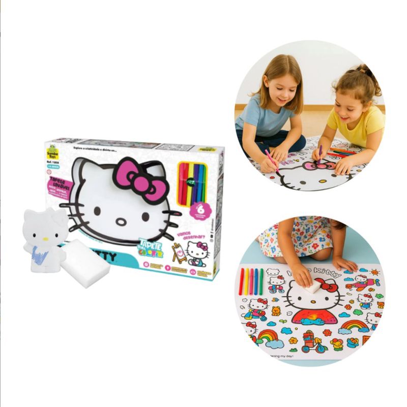 Hello Kitty Tapete para Colorear con Marcadores Lavables