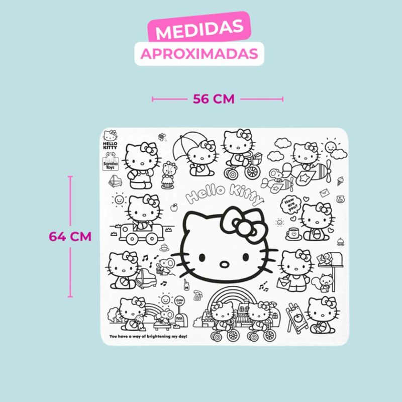 Hello Kitty Tapete para Colorear con Marcadores Lavables