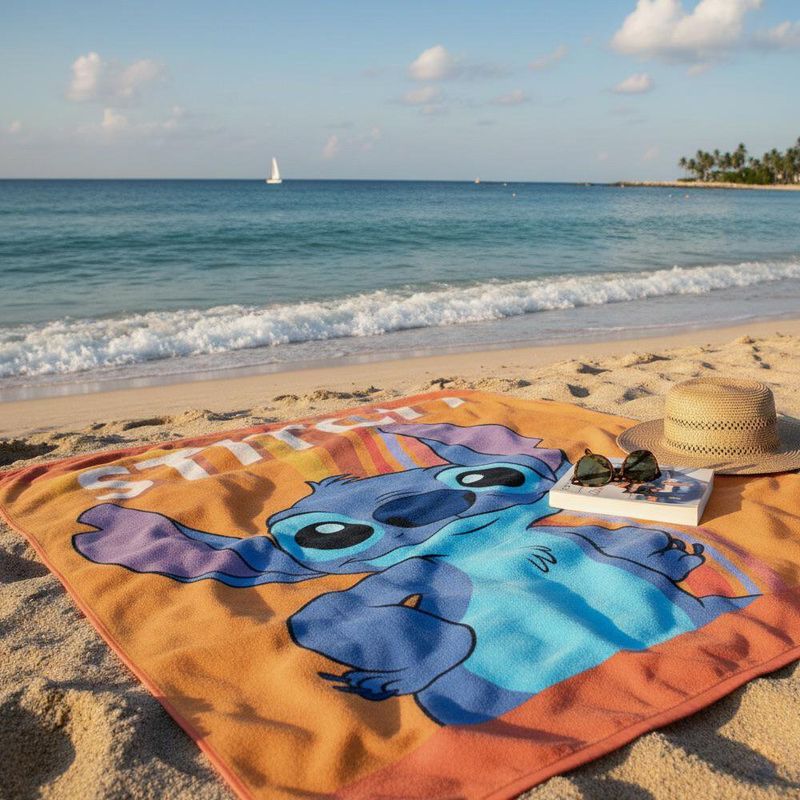 Toalla de Baño Diseño Stitch Color Naranja 119 x 64 Cm