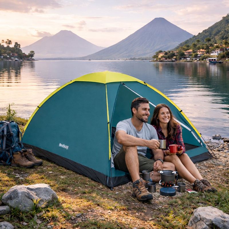 Carpa para 4 Personas Cooldome de 240 x 210 Cm Color Verde