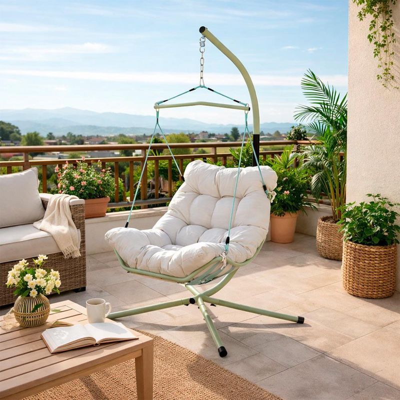 Sillón Columpio Nuri para Exterior con Cojín Acolchonado