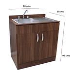 Mueble de Cocina con Lavatrastos Derecho Liverpool Nogal