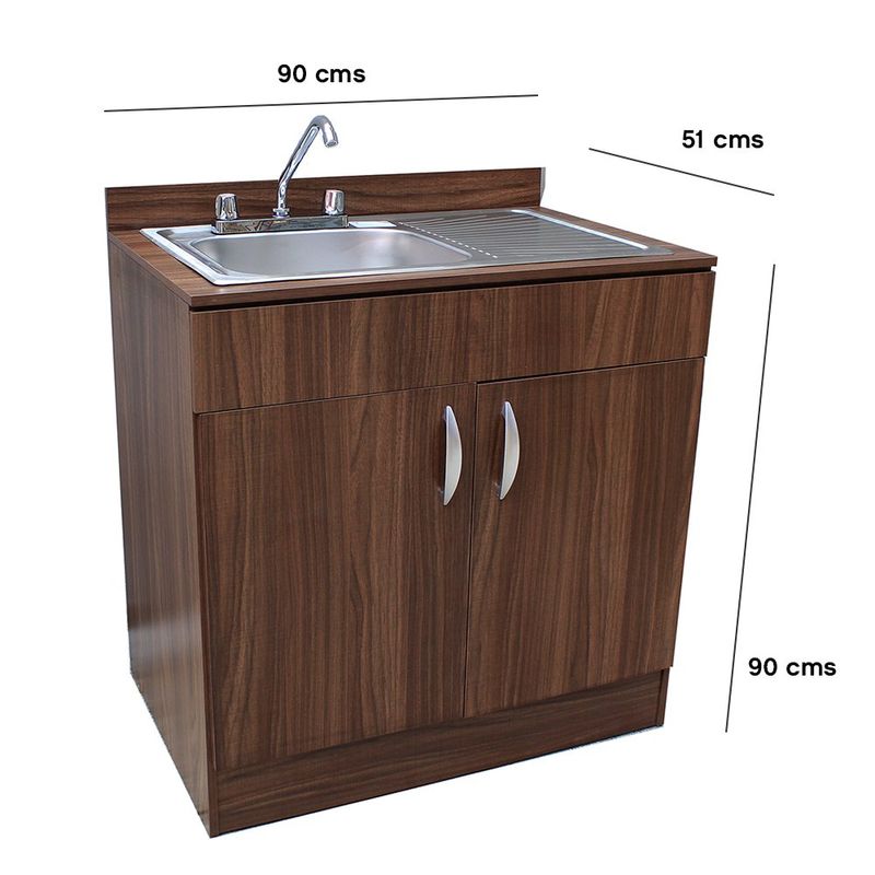 Mueble de Cocina con Lavatrastos Derecho Liverpool Nogal