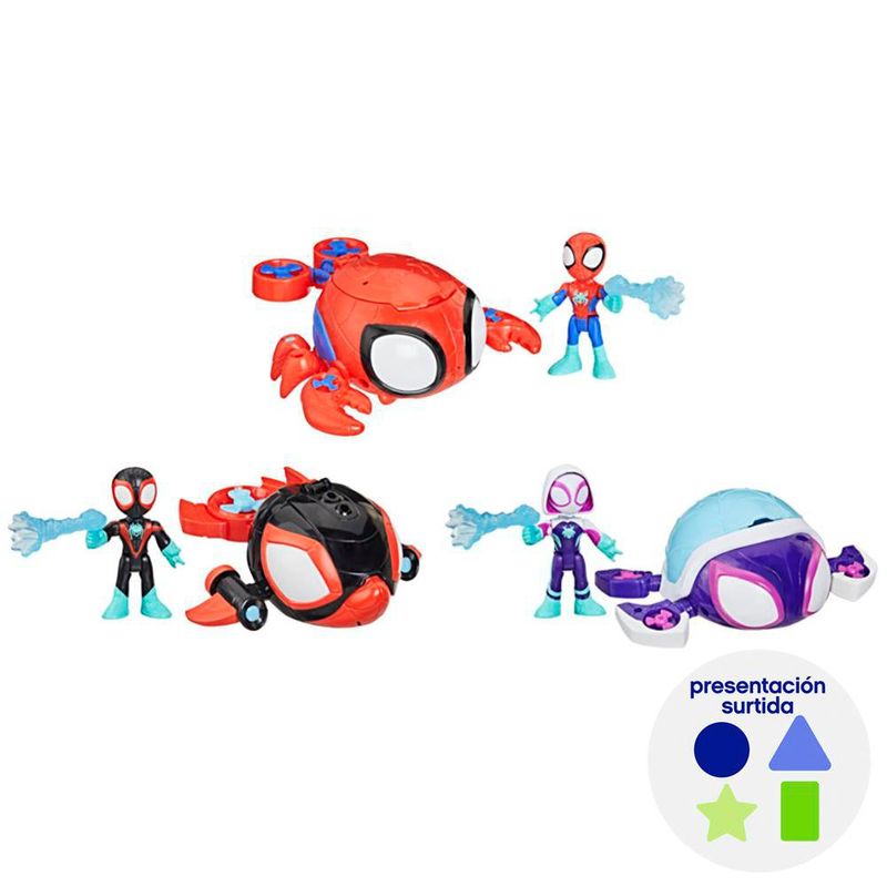 Vehículo y Figura Spidey Amazing Friends de 3 Plg Diseños Surtidos