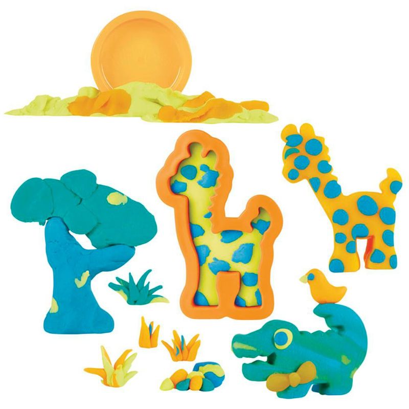 Set Play Doh Mini Safari con Moldes y 4 Botes de Plasticina