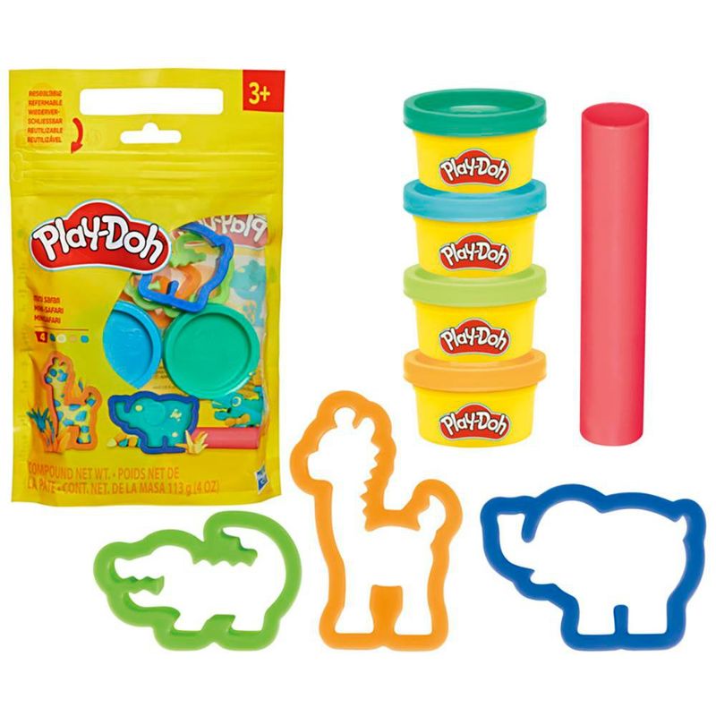Set Play Doh Mini Safari con Moldes y 4 Botes de Plasticina