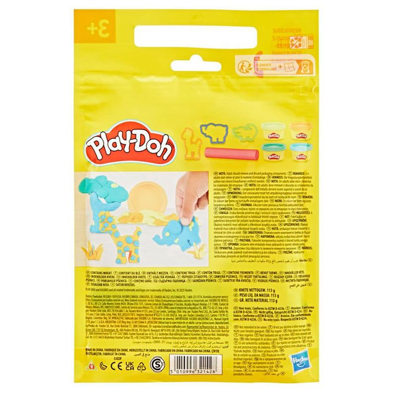 Set Play Doh Mini Safari con Moldes y 4 Botes de Plasticina