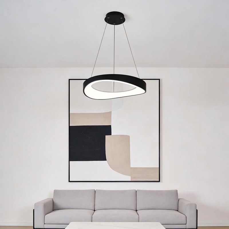 Lampara Colgar Circular LED CCT Color Negro