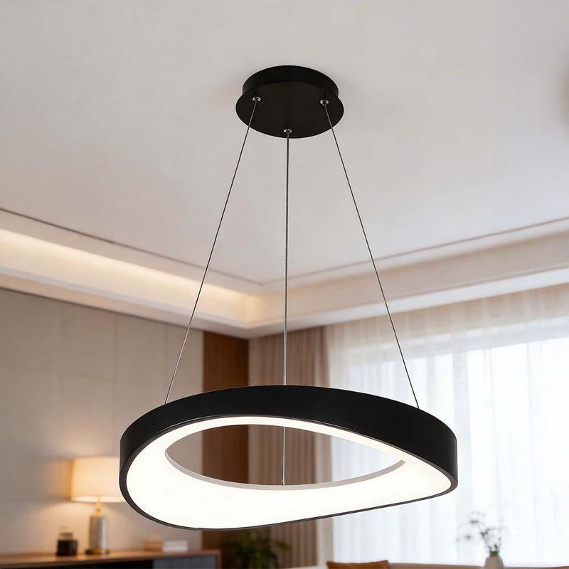 Lampara Colgar Circular LED CCT Color Negro