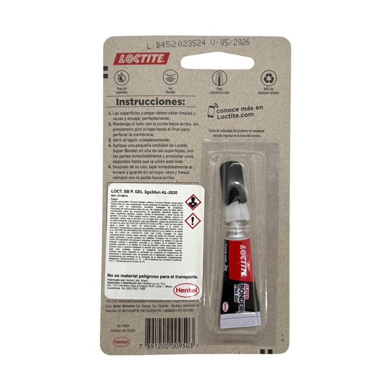 Pegamento Super Bonder Flex Gel 3 Gramos