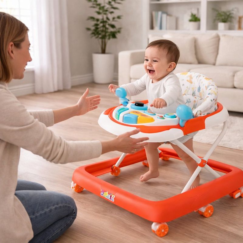 Andadera Babalu Forest Friends Blanco y Naranja