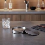 Set de 6 Portavasos Plateados con Base Redondo