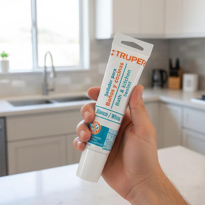 Sellador para Baño y Cocina Blanco en Tubo de 85 Gramos