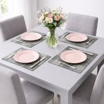 Individual Rectangular para Mesa Diseño Cuadros de 30 x 43 cm Color Gris
