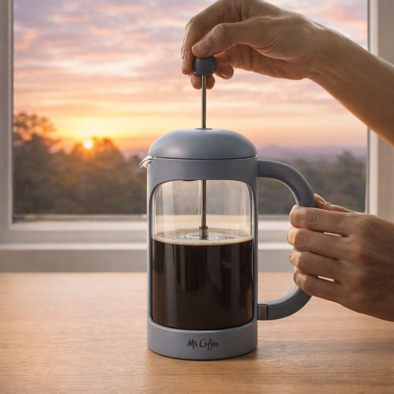 Prensa Francesa Retro Brew Color Gris de 31 Oz