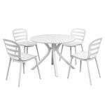 Set de Comedor Cangu para Exterior con Mesa Redonda y 4 Sillas
