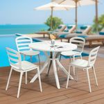 Set de Comedor Cangu para Exterior con Mesa Redonda y 4 Sillas