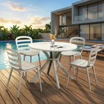 Set de Comedor Cangu para Exterior con Mesa Redonda y 4 Sillas