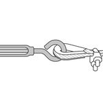 Tensor de Zinc Gancho-Argolla 1/4 Plg