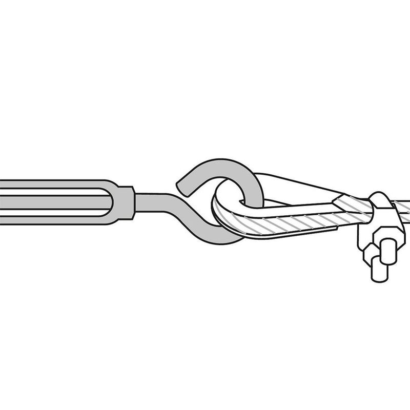 Tensor de Zinc Gancho-Argolla 1/4 Plg