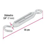 Tensor de Zinc Gancho-Argolla 1/4 Plg