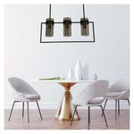 Lámpara Colgante De Cristal Base E27 de 40W Cilíndrica 3 Luces