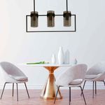 Lámpara Colgante De Cristal Base E27 de 40W Cilíndrica 3 Luces