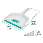 Pala de Mano con Borde de Hule para Recoger Basura Blanca