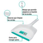Pala de Mano con Borde de Hule para Recoger Basura Blanca