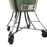 Churrasquera a Carbón Kamado de Cerámica Verde con Base Móvil y Mesas Laterales