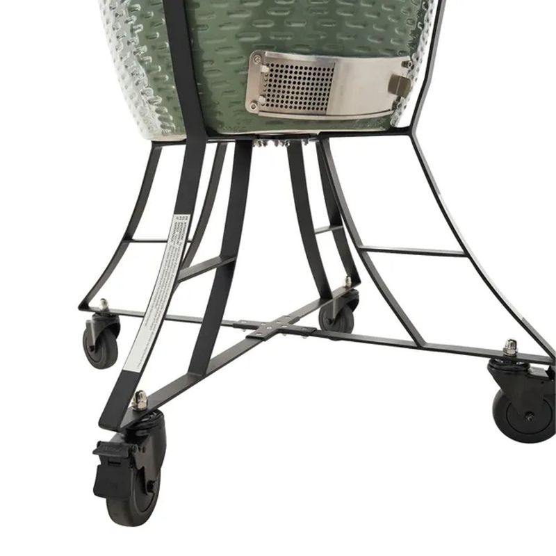 Churrasquera a Carbón Kamado de Cerámica Verde con Base Móvil y Mesas Laterales