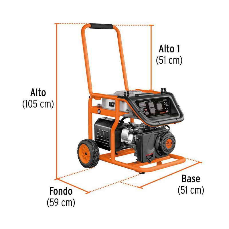 Generador Eléctrico Portátil a Gasolina de 2500 W