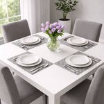 Individual Rectangular para Mesa Diseño Granito de 30 x 43 cm Color Gris Claro