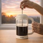 Prensa Francesa Retro Brew Color Blanco Hueso de 31 Oz