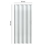 Puerta Plegable de PVC Blanca Tipo Acordeón con Diseño de Madera Vertical 90x210 Cm