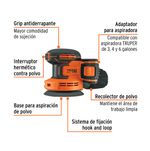Lijadora Roto Orbital Inalámbrica de 5 Plg 20 V