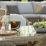 Mesa de Jardín Rectangular Medena de Aluminio y Ratán de 200 x 100 x 74 cm