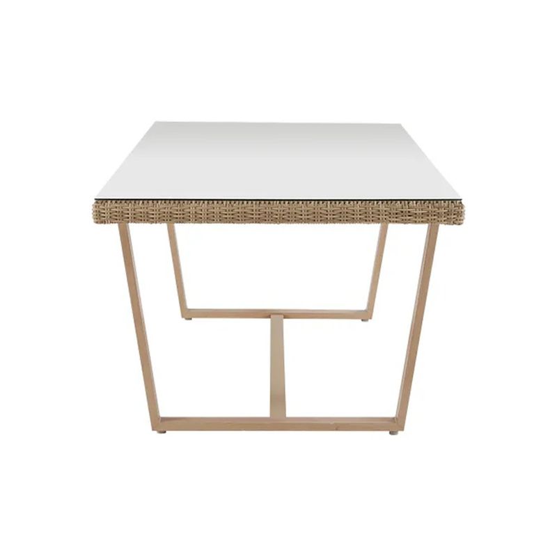 Mesa de Jardín Rectangular Medena de Aluminio y Ratán de 200 x 100 x 74 cm