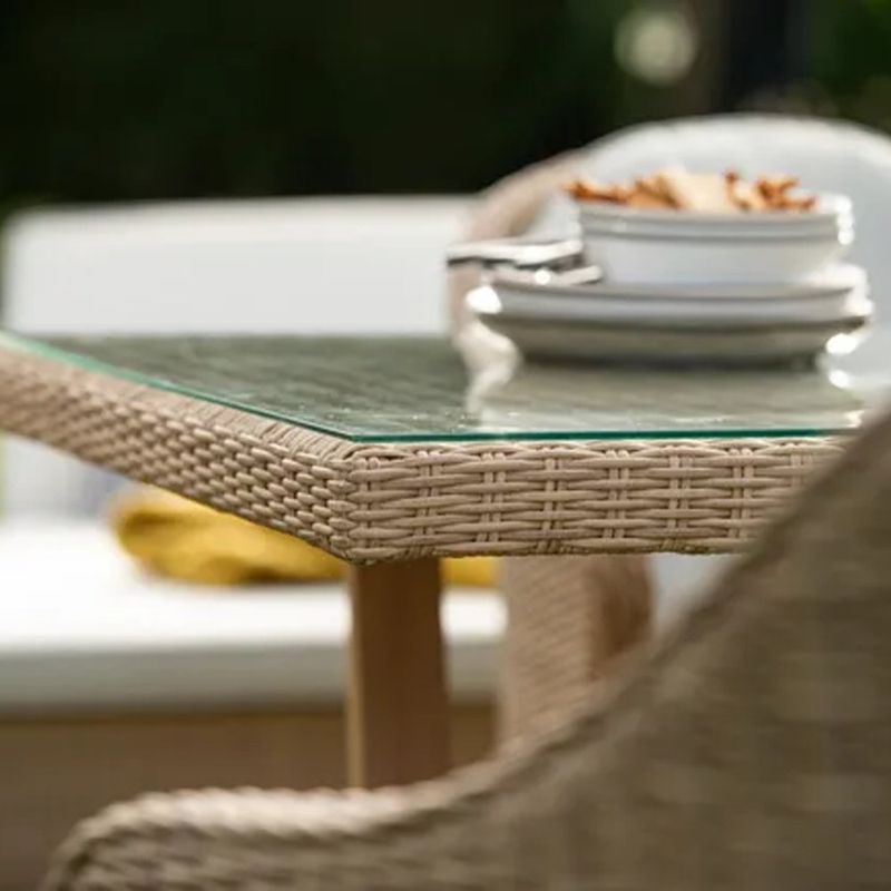 Mesa de Jardín Rectangular Medena de Aluminio y Ratán de 200 x 100 x 74 cm