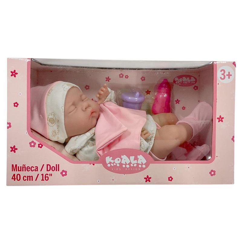 Muñeca Recién Nacida de 16 Plg Color Rosa