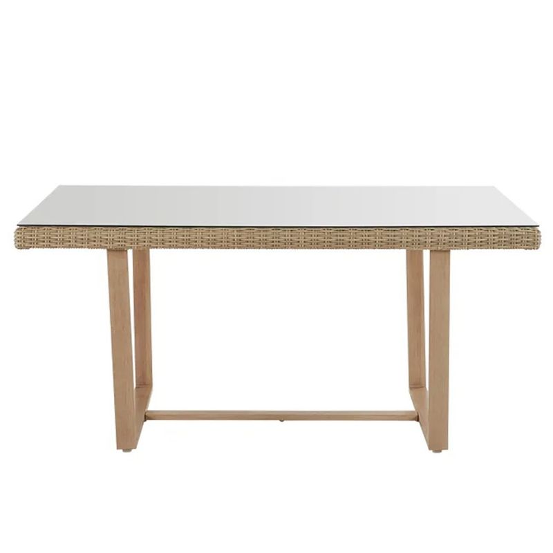 Mesa de Jardín Rectangular Medena de Aluminio y Ratán de 200 x 100 x 74 cm